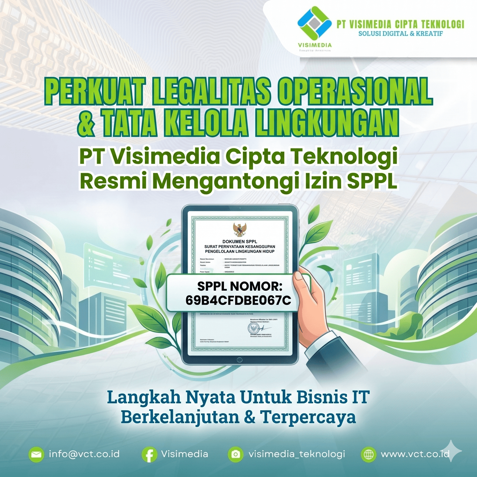 Perkuat Legalitas dan Tata Kelola, PT Visimedia Cipta Teknologi Kantongi Izin SPPL